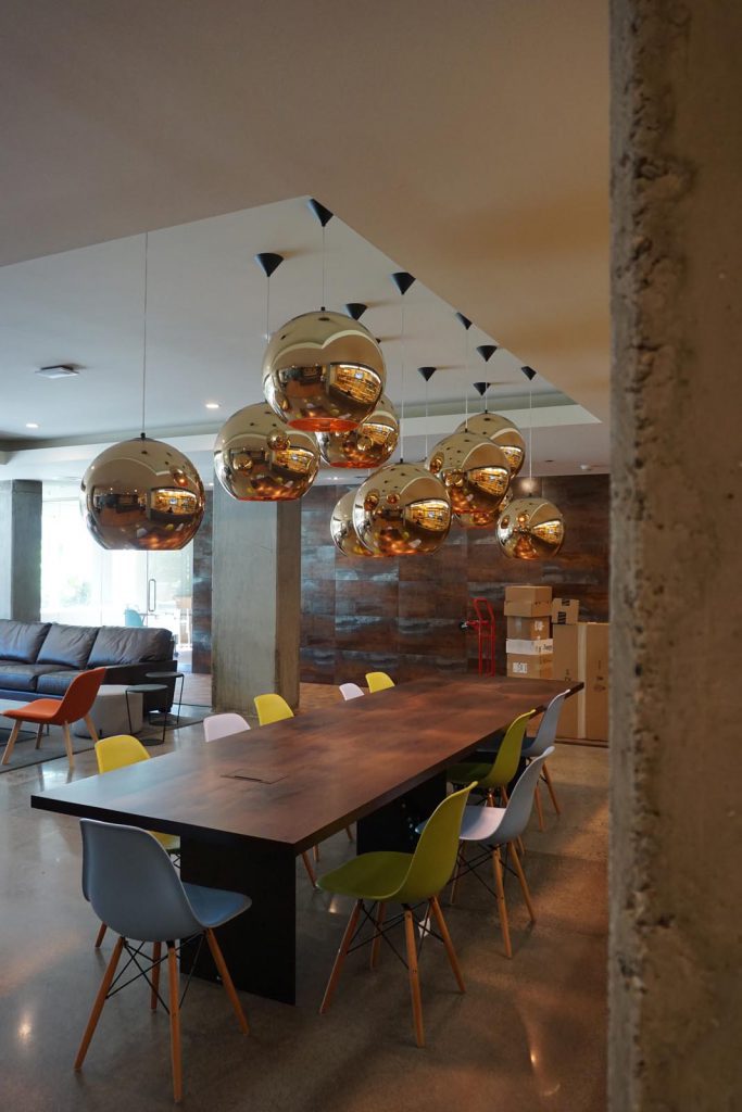 Olympus Lobby sitting area and chandelier