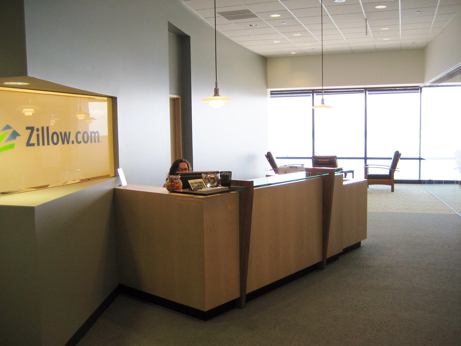 Zillow office interior and front desk